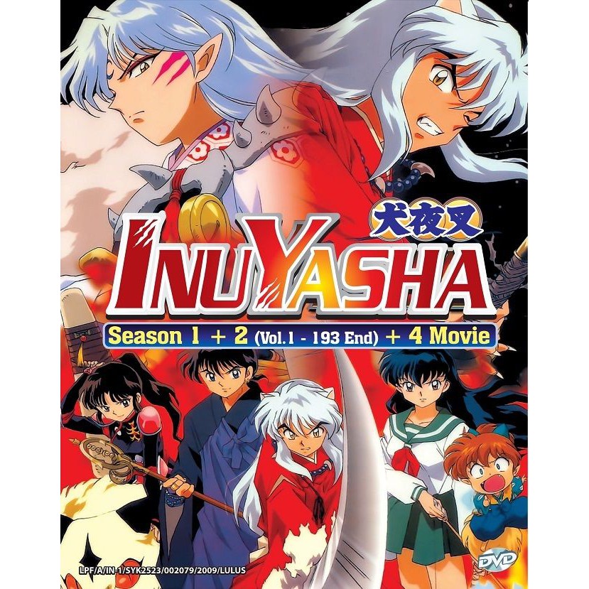 DVD Anime INUYASHA 犬夜叉 Complete Series Season 1+2 (1-193 End) +4 Movie |  Shopee Malaysia