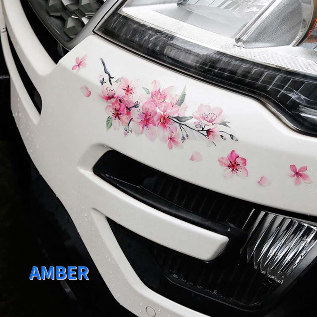AMBER New Pink Float Stickers Scratch Marks Headlight Decal Sakura Car ...