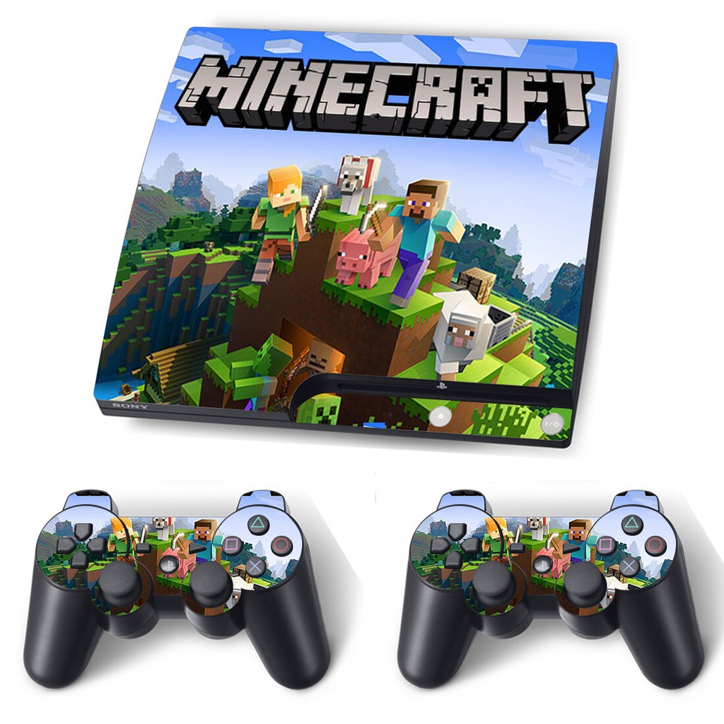 Minecraft Skin Sticker Decal For Ps3 Slim Playstation 3 Console Controllers For Ps3 Slim Skin Sticker Shopee Malaysia