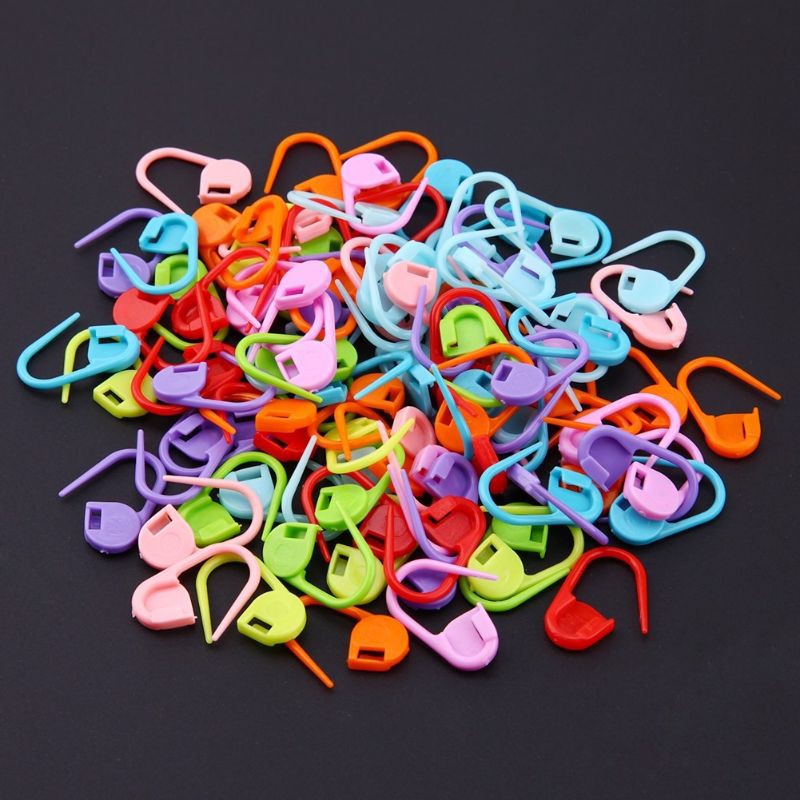 Basic crochet tool plastic stitch marker marking pin penanda 2.3x1.3cm ...