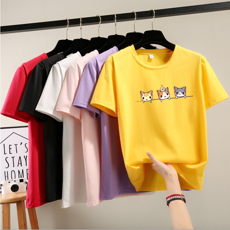 Korean Fashion Women T Shirt  Plus Size Murah Summer Baju  