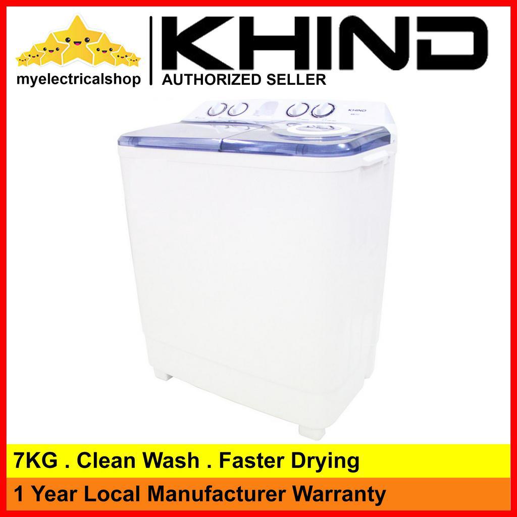 Khind 7kg WM717 Semi Auto Twin Tub Washing Machine | Shopee Malaysia