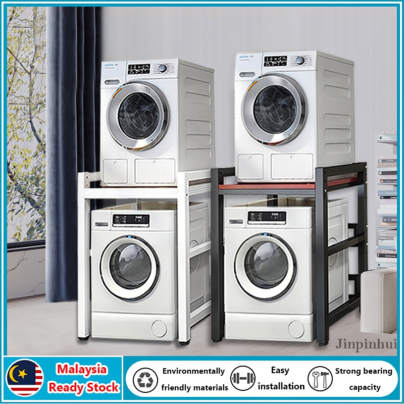 （Ready stock）Washing Drum Floor Machine Rak Dishwasher Microwave Oven Dryer Storage Shelf Double-layer rak mesin basu