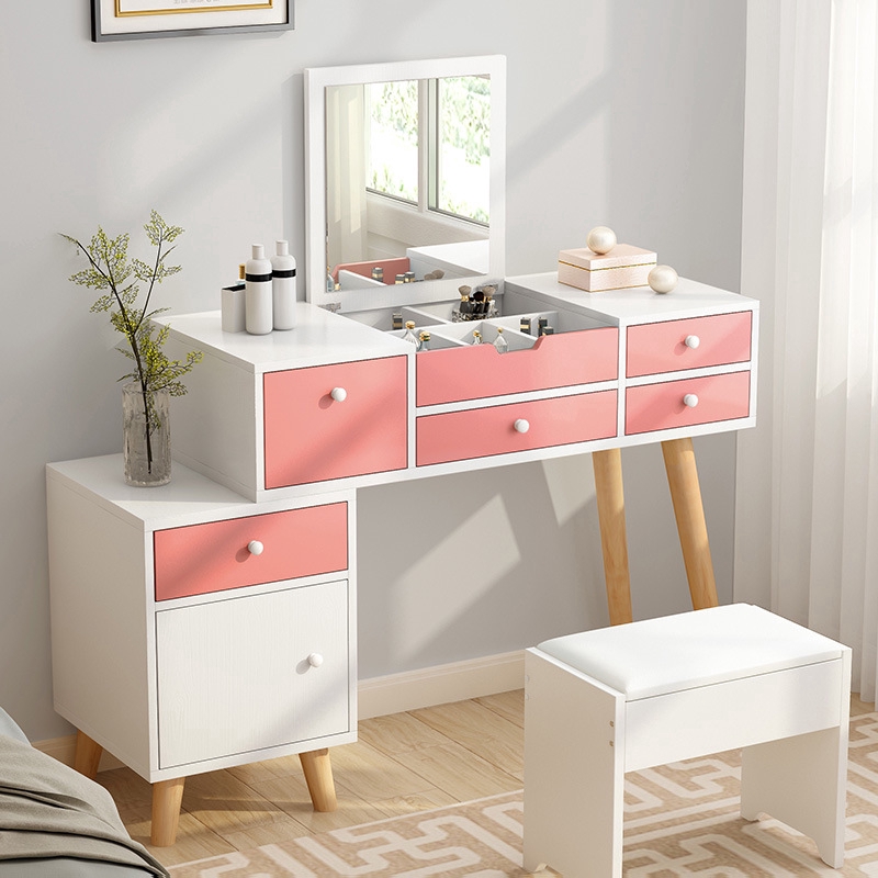 Dresser Makeup Table Bedroom Apartment Ins Style Storage Cabinet Flip Desk Bedside Table Bedroom Furniture