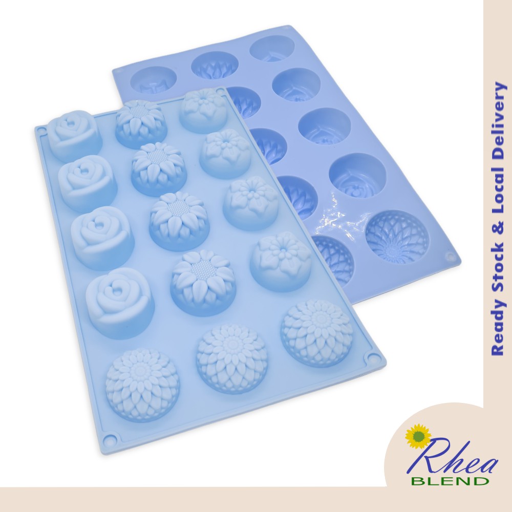 Flowers Silicone Mold 4cm Sweet Rose Sunflower Lotus Starflower Mini cake Soap Jelly Pudding Candle Clay Mould