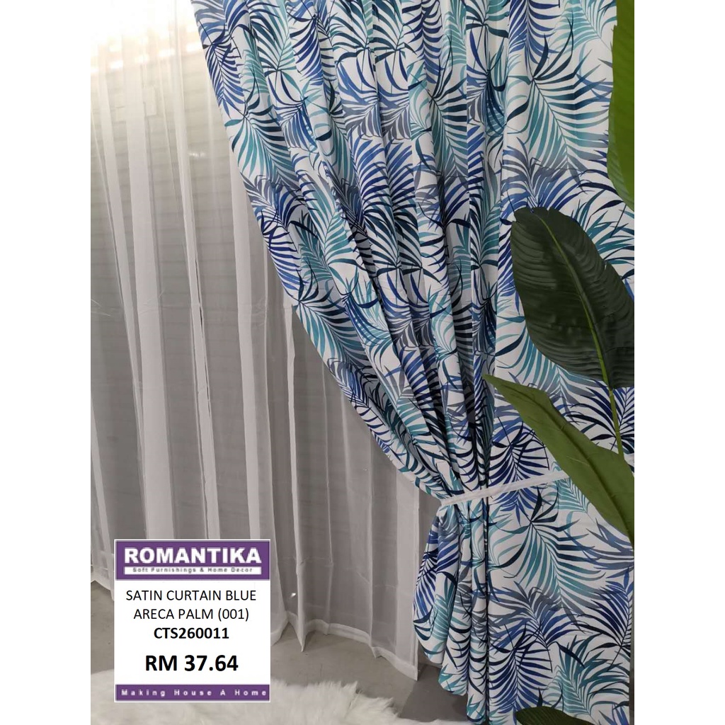 Buy Langsir Sliding Door Langsir Dapur Romantika Langsir Viral Ready Made French Pleat 140x260cm Floral Design Areca Seetracker Malaysia