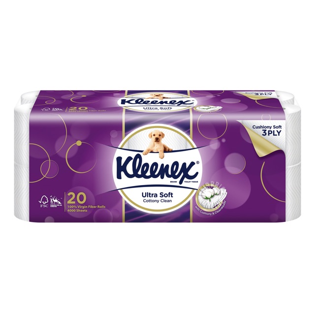 Kleenex Ultra Soft Toilet Tissue Cushiony Soft 3 Ply 4000 Sheets 20