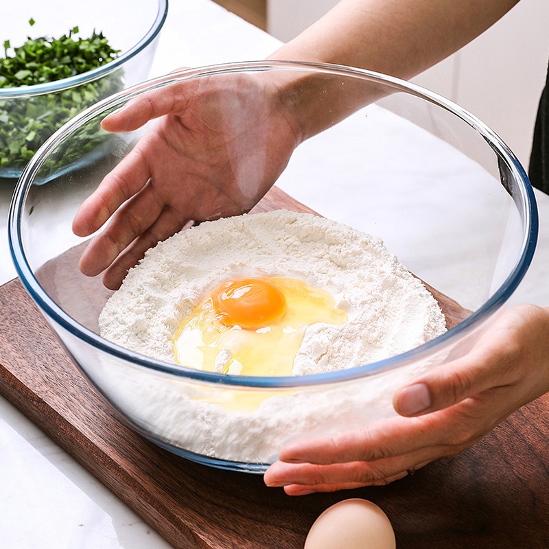 Clear Transparent Thickened Glass Bowl Set Microwave Oven Cake Baking