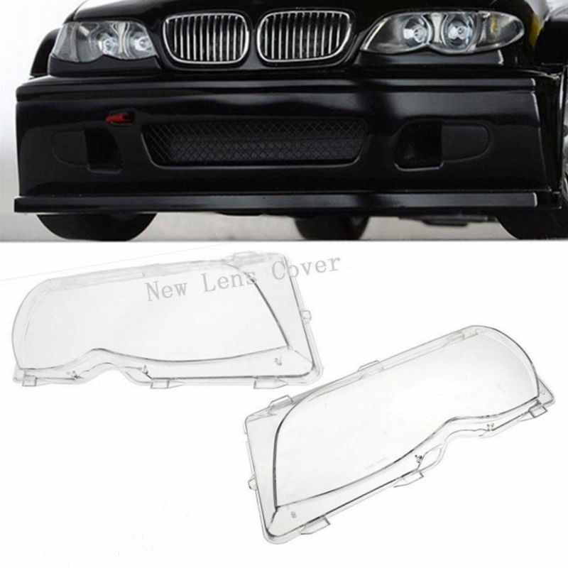 2X Headlight Lens Cover Headlamp Fit For 2002-2005 BMW E46 3-series 4DR Front