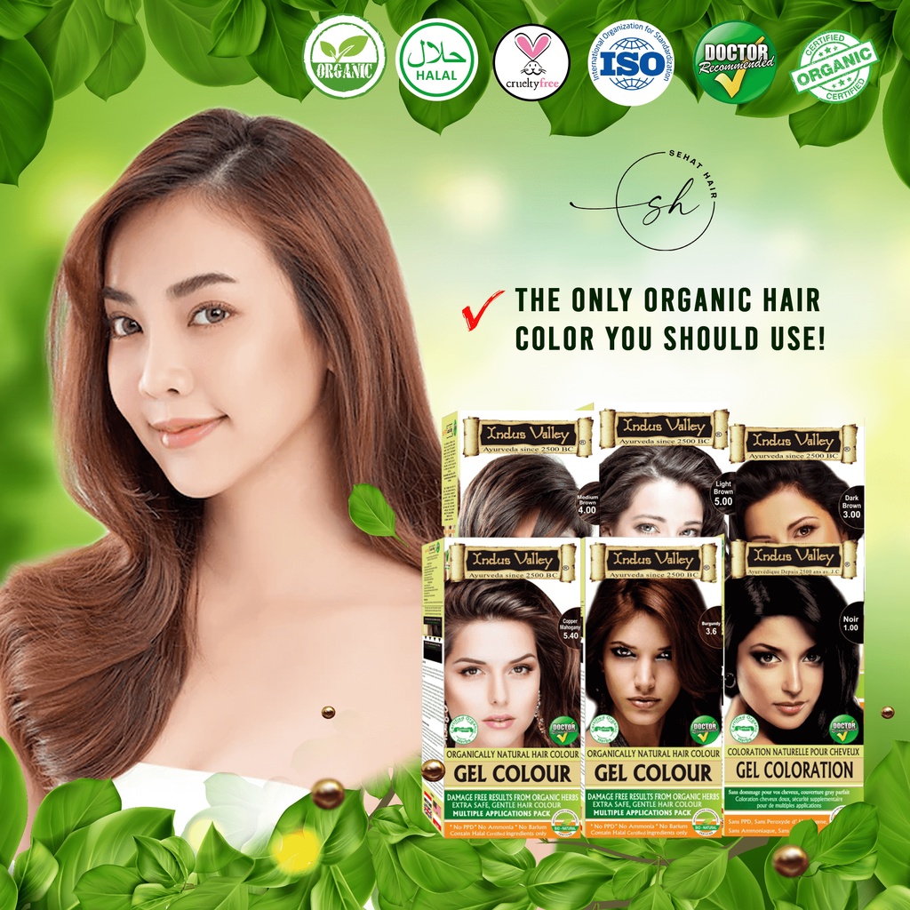 Inai/Heana Gel Hair Color Kit. 1st in Malaysia. INDUS VALLEY Henna Gel