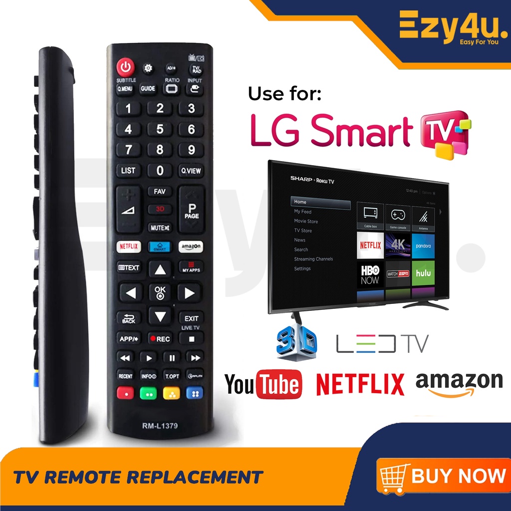 Lg Lcd Led Tv Remote Control Rm L1379 With Netflixamazon For