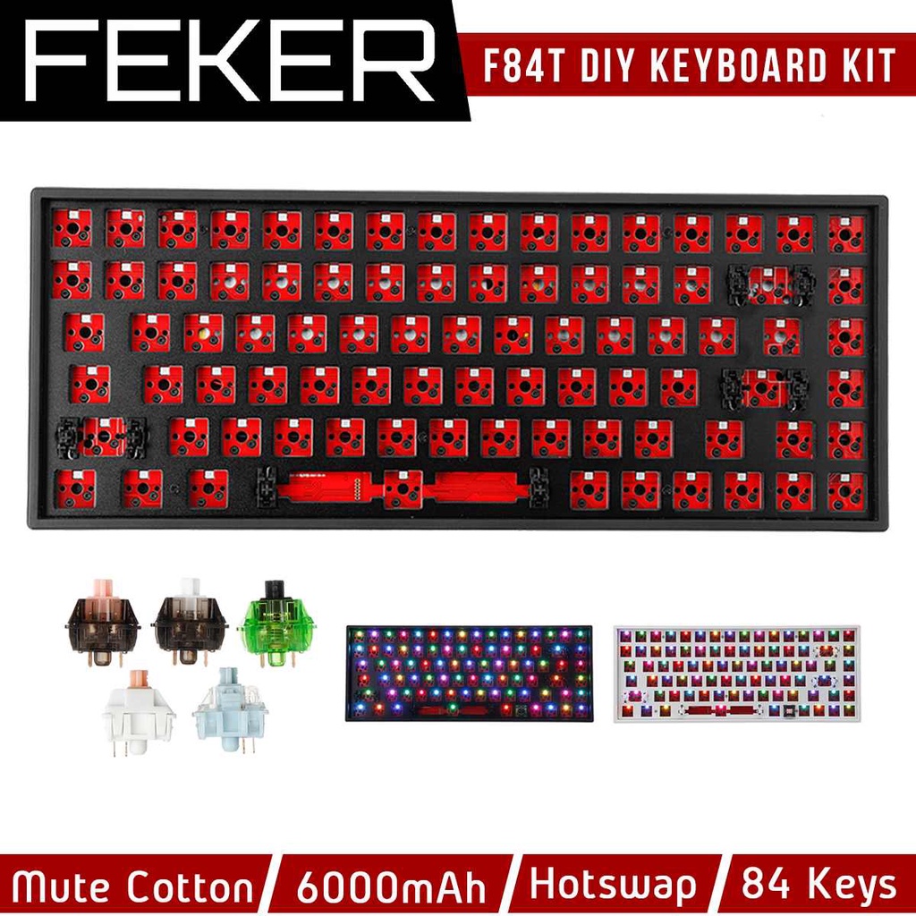 FEKER 84 Keys Hotswap DIY Keyboard Customized Kit Triple Mode bluetooth