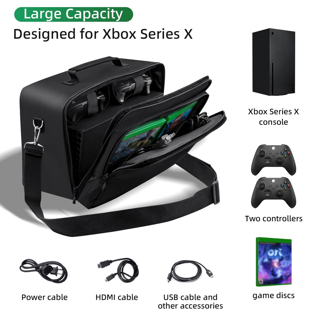 Protective Game Console Travel Bag For Xbox Series X Console Black