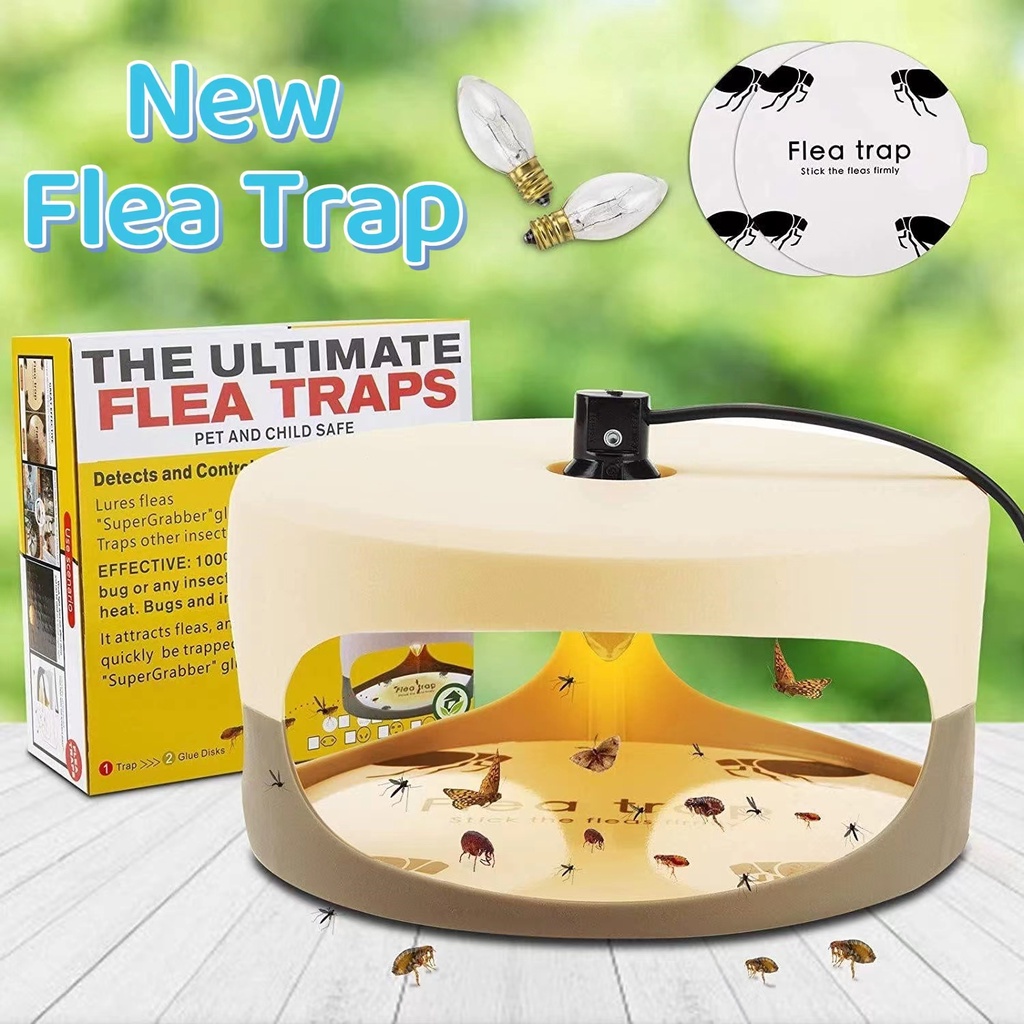 FleaLamp Trap Flea Lamp Physical Flea Trap Mosquito Moth Trap For