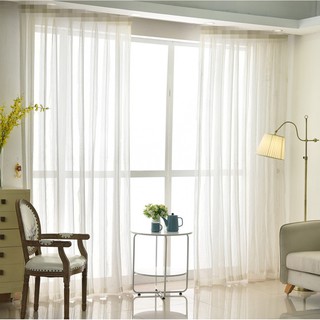 Ready Stock Sliding Door Window Curtain White Sheer