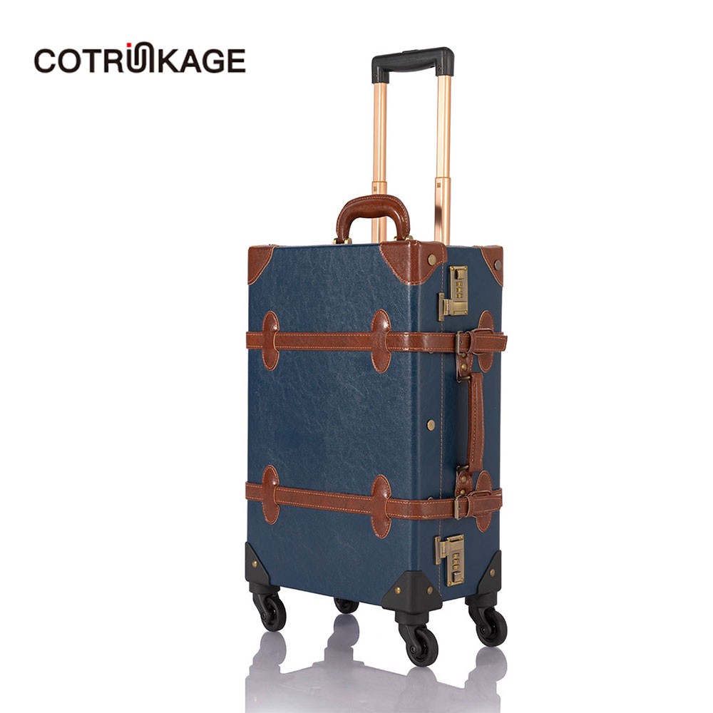 vintage style luggage with wheels