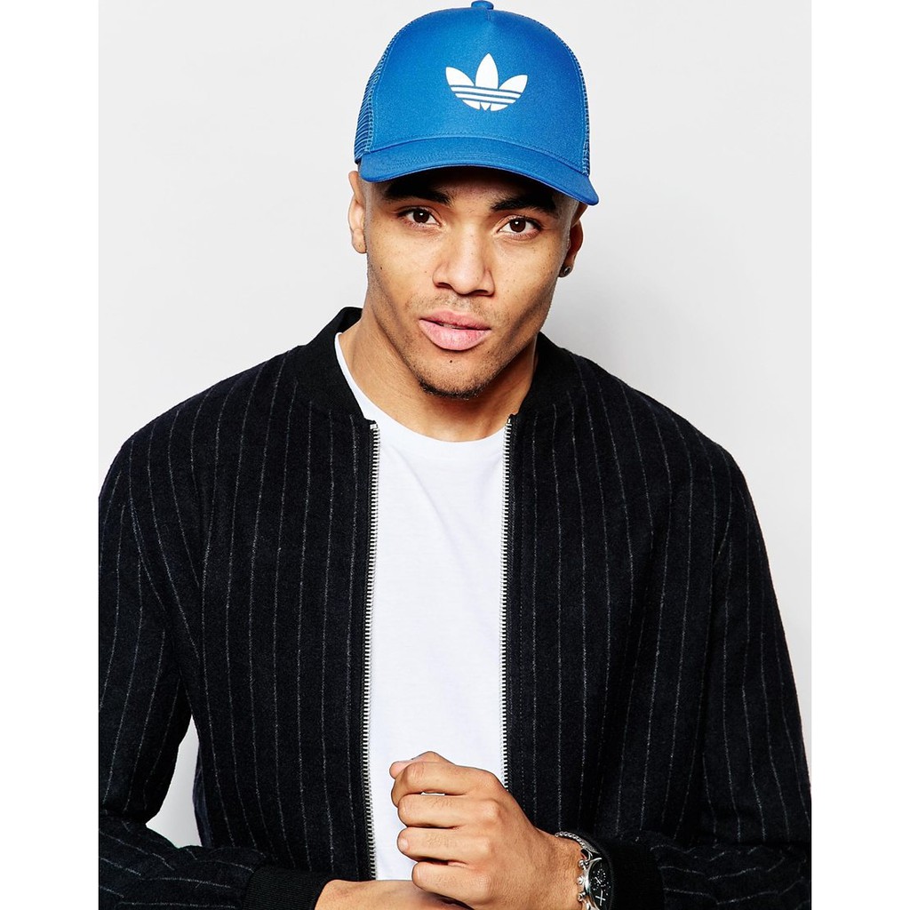 adidas trucker cap blue