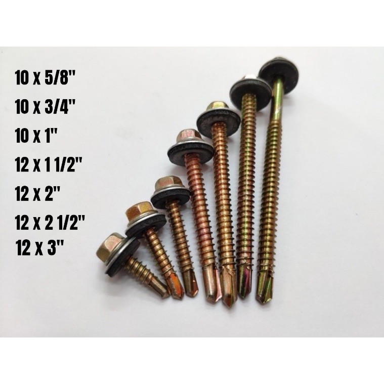 SELF DRILLING SCREW WITH WASHER AWNING SCREW / SKRU ATAP BUMBUNG (BESI ...