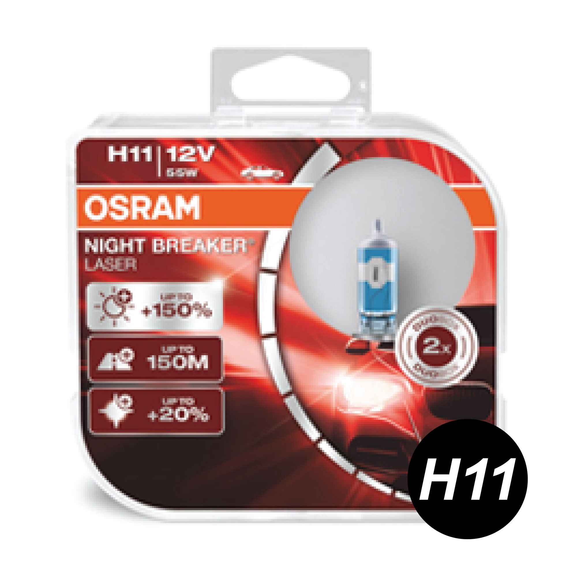 ORIGINAL OSRAM Night Breaker Laser 4TH Gen Bulb Light Headlamp Lamp H1 H3 H4 H7 H8 H11 HB3 9005 HB4 9006 Lampu Mentol