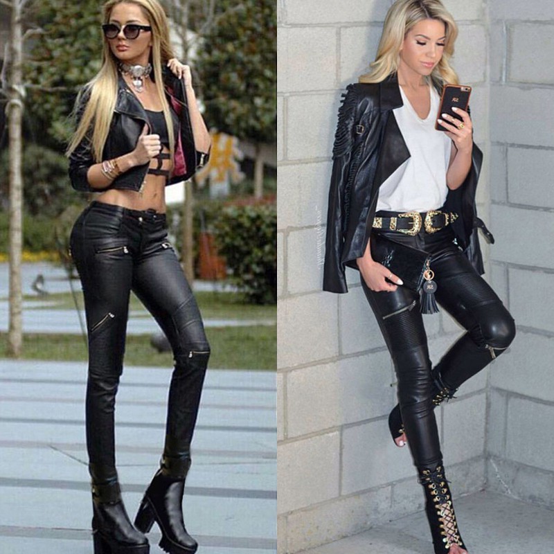 female leather pants