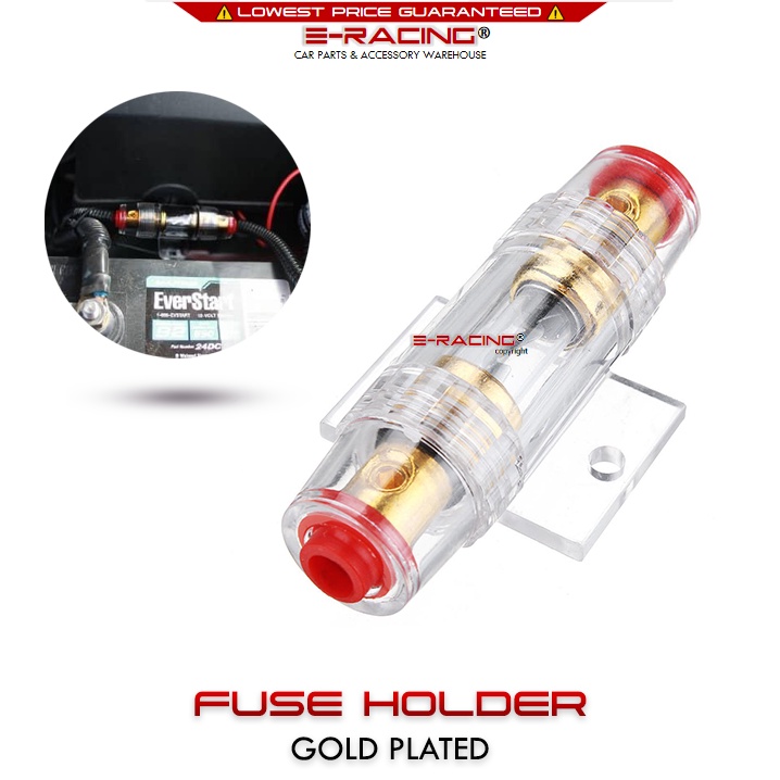 25 Pack 50 AMP Gold Plated Fast-Blow Glass Car Audio AGU Fuse With LED For Car Auto Marine Audio Stereo