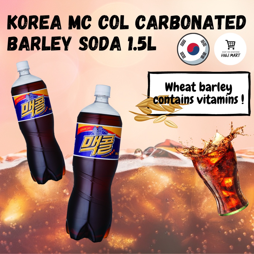 Korea McCol Carbonated Barley Soda 1.5Litre 일화 맥콜보리 소다 Barley Carbonated Drink Sparkling Barley Drink