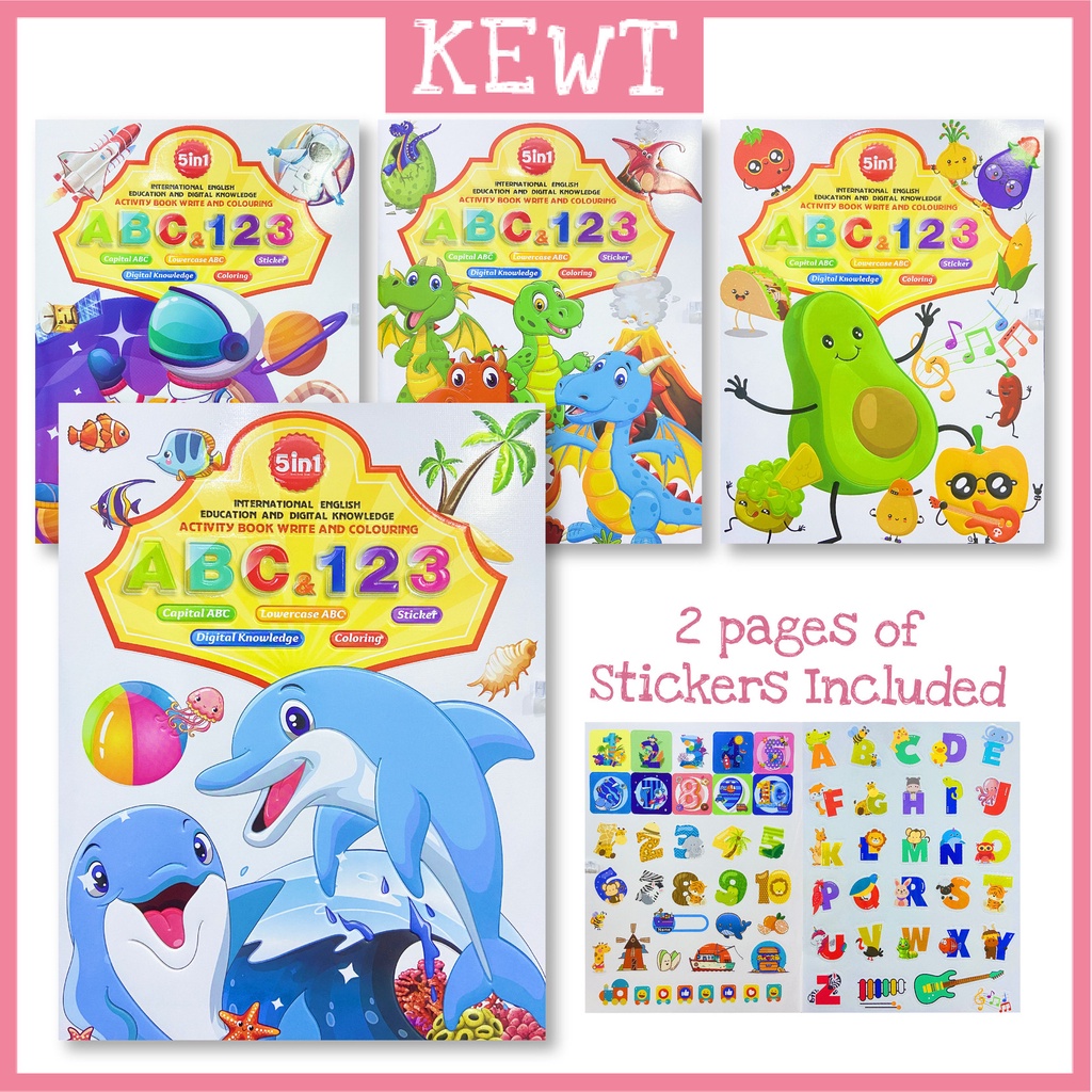 Kewt ABC 123 Sticker Bijak Sifir A4 Multiplication Addition Table Book ...