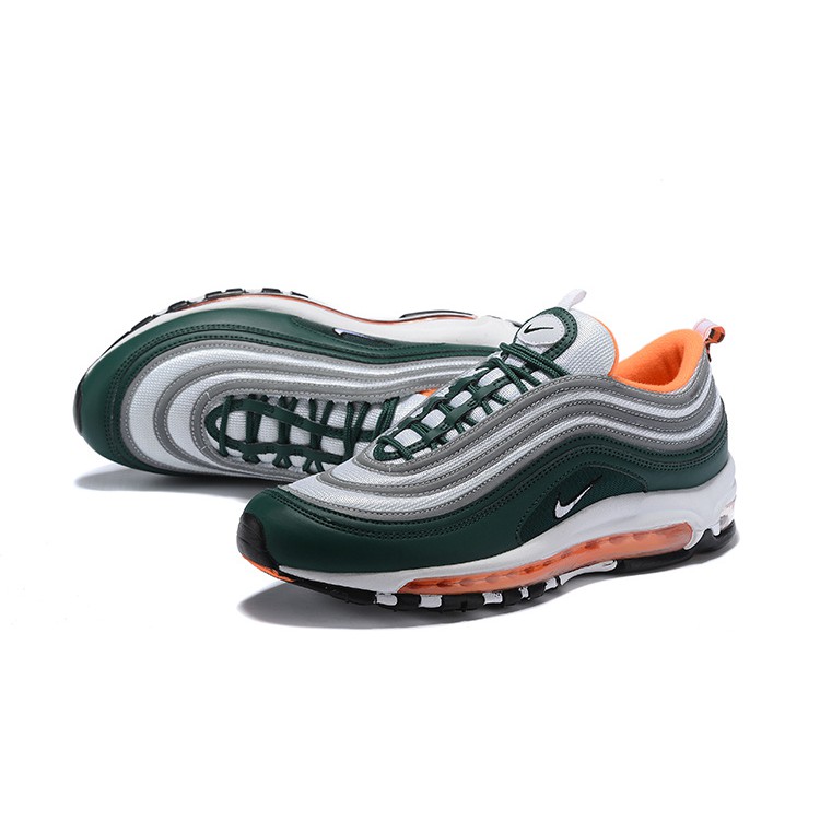 green orange air max 97