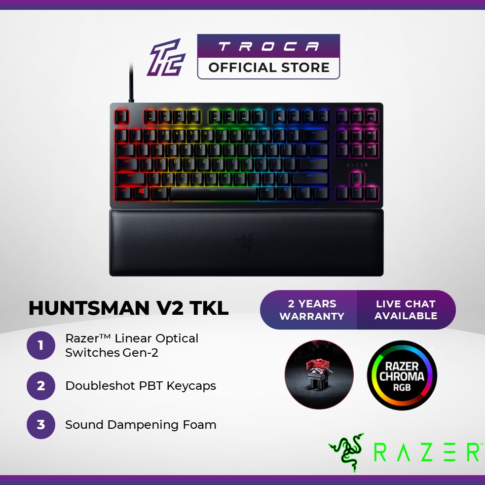 Razer Huntsman V2 TKL Tenkeyless Optical Gaming Keyboard (Linear ...