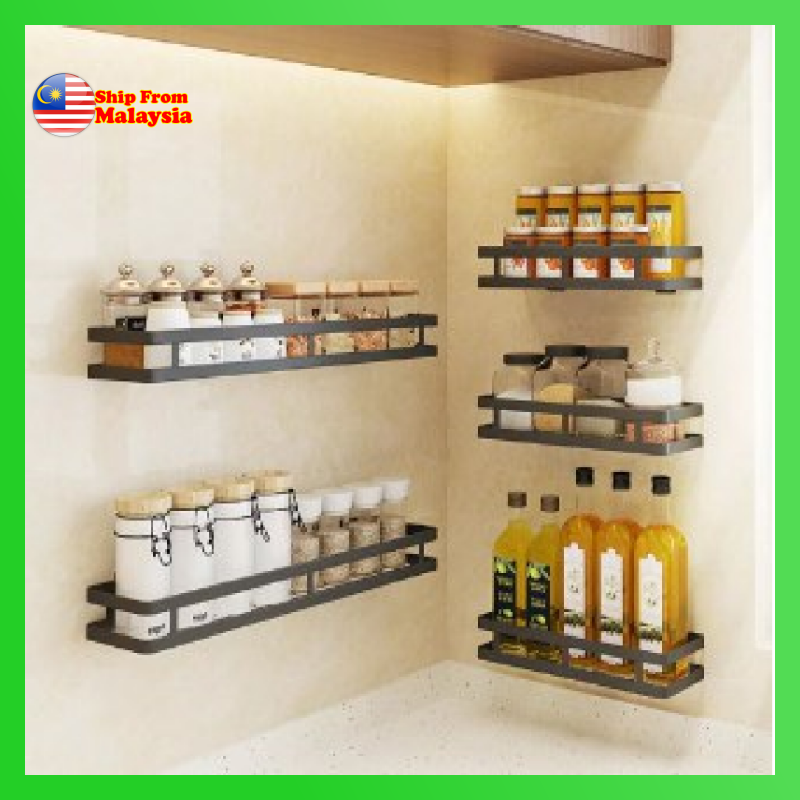 Wall Mounted Solid Black Kitchen Rack Classica Deal Shopee Malaysia