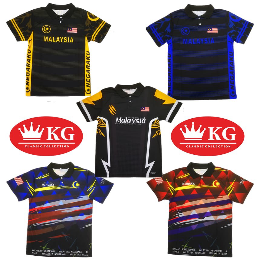 Baju Jersey Malaysia Berkolar Lengan Pendek Kain Lembut Collar Tshirts