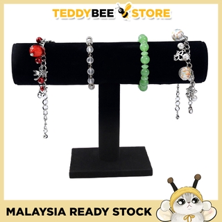 Portable Leather Bracelet Bangle Necklace Display Rack Jewelry Watch Organizer T-Bar Rack