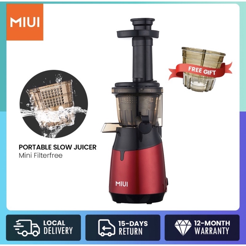 MIUI Slow Juicer Home Screw Cold Press Chew Lightweight Juice Blender Extractor Mini Ice Cream Maker