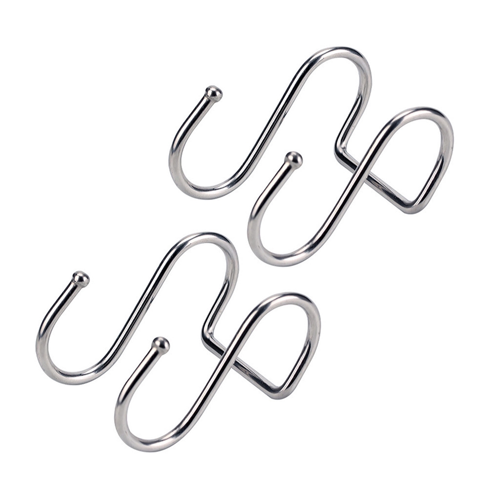2pcs Clothes S Shaped Shower Wall Hanger Multipurpose Stainless