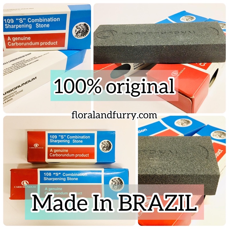 Batu Asah Pisau Parang Sabit Original 6" 8" 磨刀石 Sharpening Stone Knives Sharpener Carborundum Combin