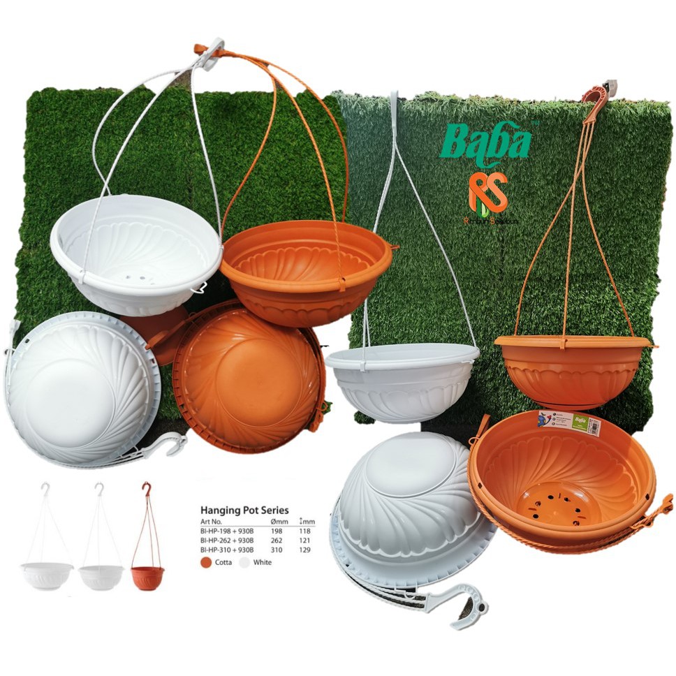 BABA Hanging Pot and Saucer BIHP262+930B Pasu Gantung dengan Piring 24cm Diameter Shopee