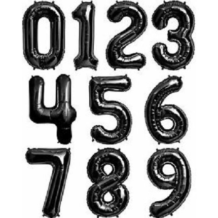 40 inch Black Number Balloon Foil Balloon for Birthday, Party Decoration