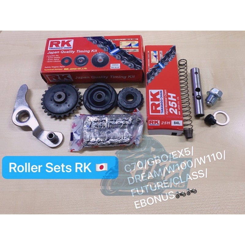 RK JAPAN TIMING ROLLER KIT RANTAI TIMING CHAIN FOR EX5/GBO/C70/DREAM