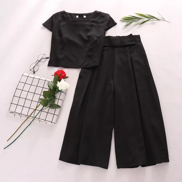 Black top and bottom SET | Shopee Malaysia