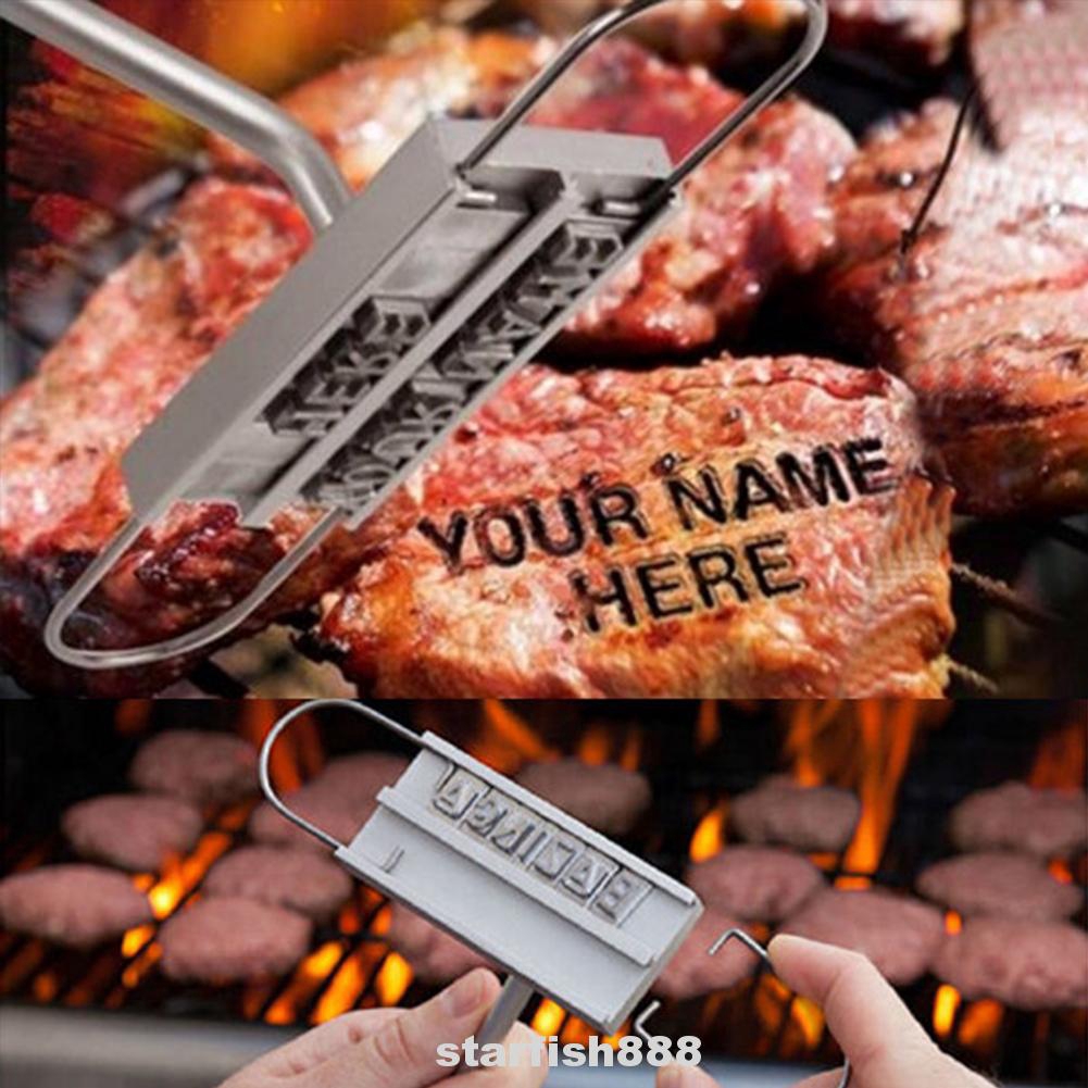 BBQ Barbecue Meat Steak Branding Iron Grill Tool Set W/55 Changeable Letter New 