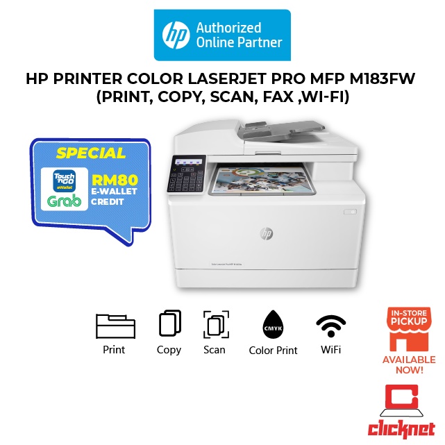 HP Printer MFP M183FW Color Laser Jet Pro | Shopee Malaysia