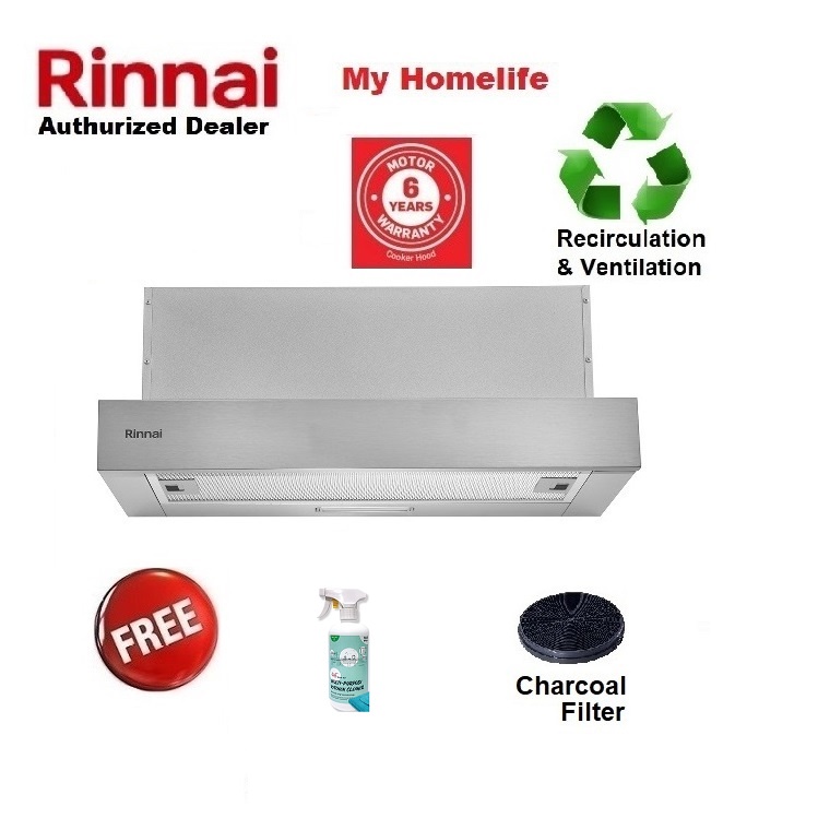 Rinnai RHTL65CSSVR Telescopic Cooker Hood Ventilation / Recirculation