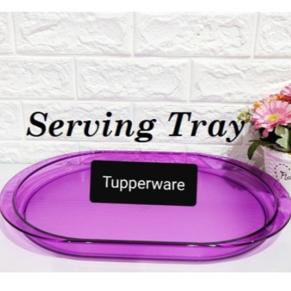 Tupperware Purple Royale Crystalline Serving Tray Drinking Set, Cake, Dessert ,Kuih Server