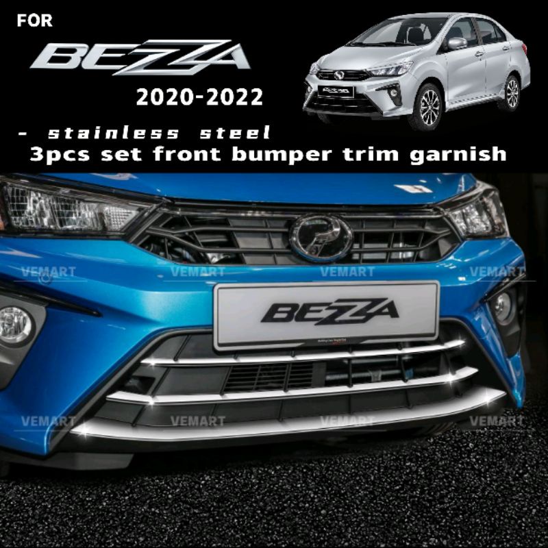 Vemart Perodua bezza chrome front bumper trim garnish accessories