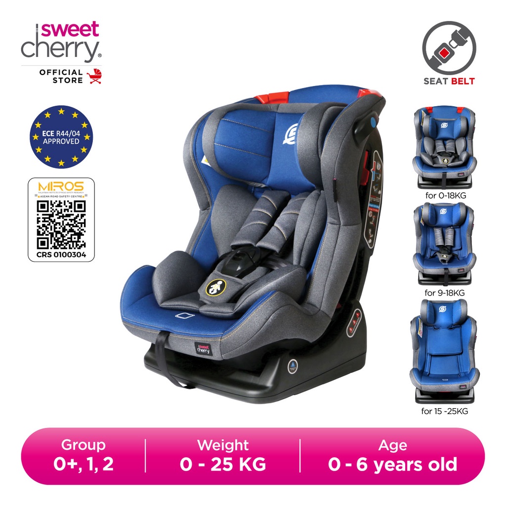 Sweet Cherry Convertible Infant Baby Car Seat Newborn to 6 years old