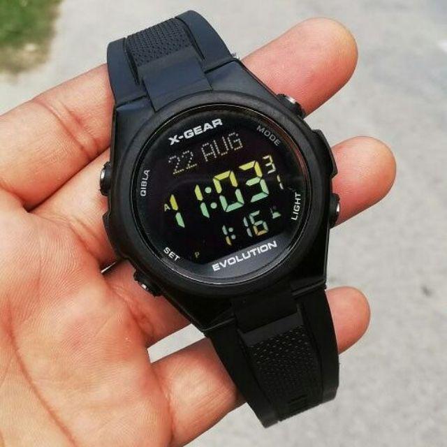 Jam Tangan Kiblat X Gear Muslim Watches Jam Tangan Waktu Azan Arah Kiblat Digital Water Resistant Shopee Malaysia