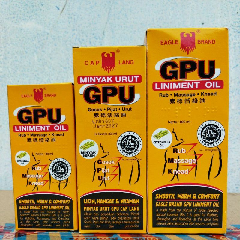 Cap Lang GPU Massage Oil/GPU Cream/Muscle Pain/Bruise Reliever/Massage