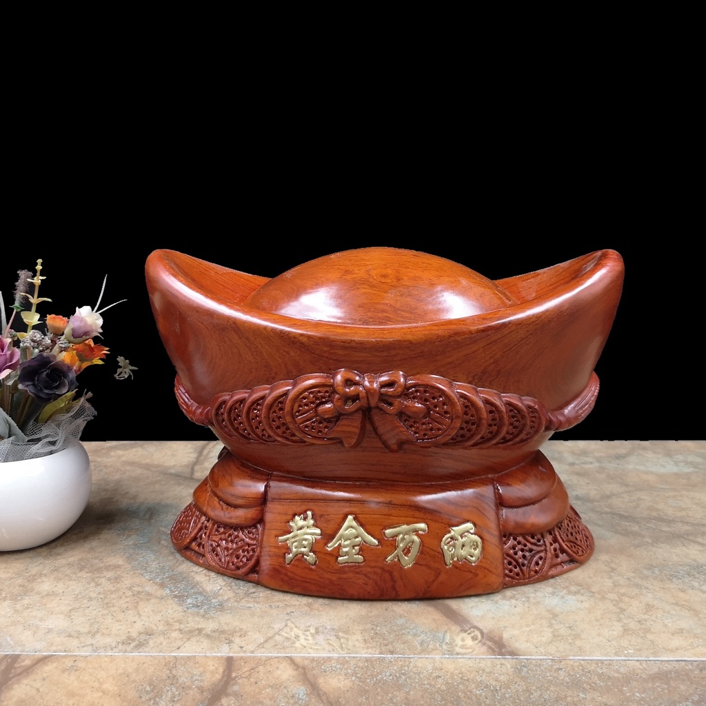 ↂ♠30/35CM Brazilian rose pear solid wood carving ingot ornaments craft gifts