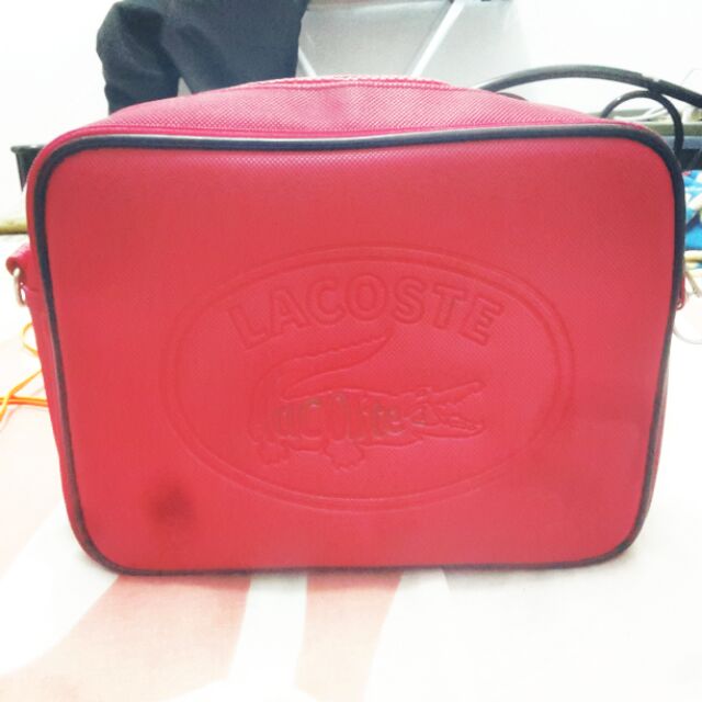 lacoste red sling bag