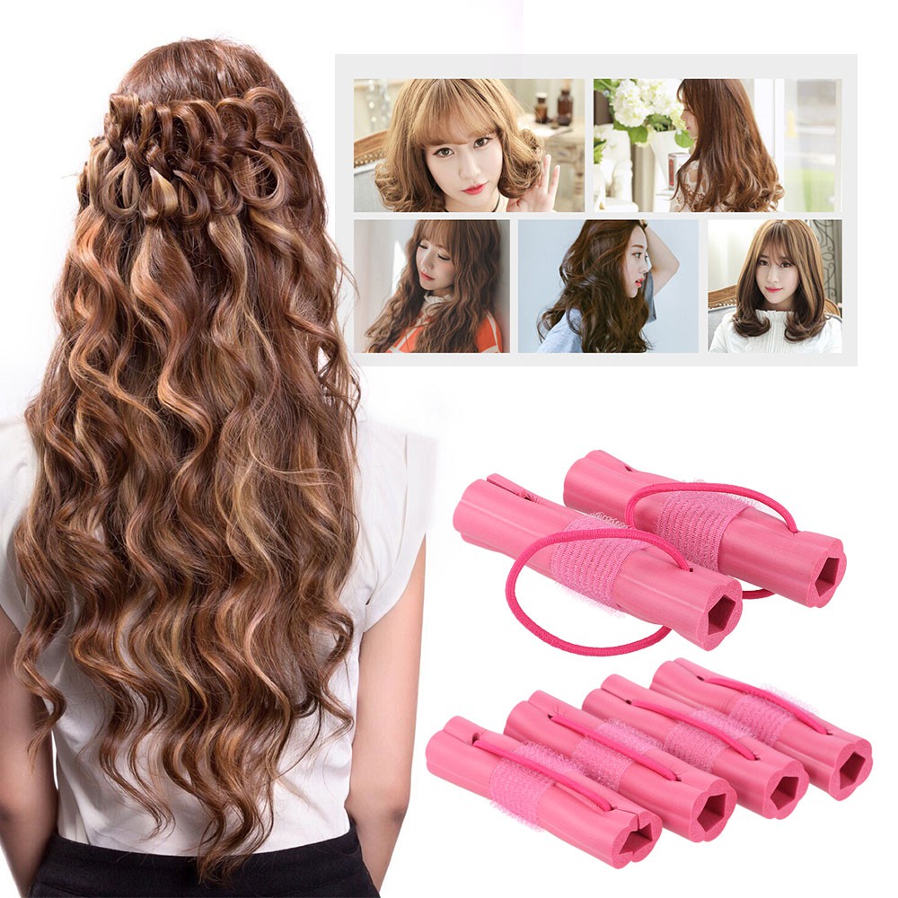 6pcs Magic Foam Sponge Hair Curler Diy Fashion Wavy Hair Travel